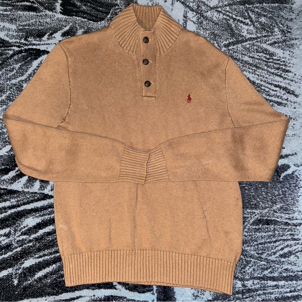 Large brown polo sweater